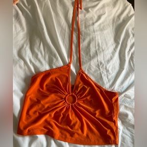 PrettyLittleThing Orange Halter Top
